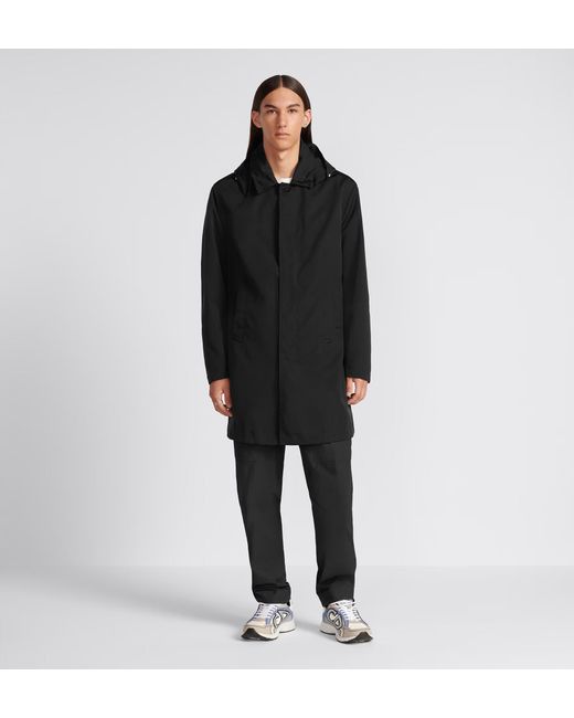 Dior Black Homme Collared Trench Coat for men