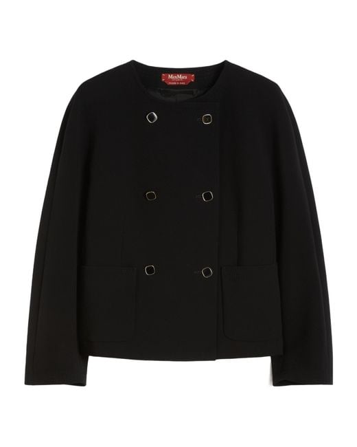 Max Mara Black Mstombrosa Double-Breasted Jacket