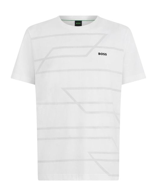 Boss White Crew Neck Short-Sleeved T-Shirt for men