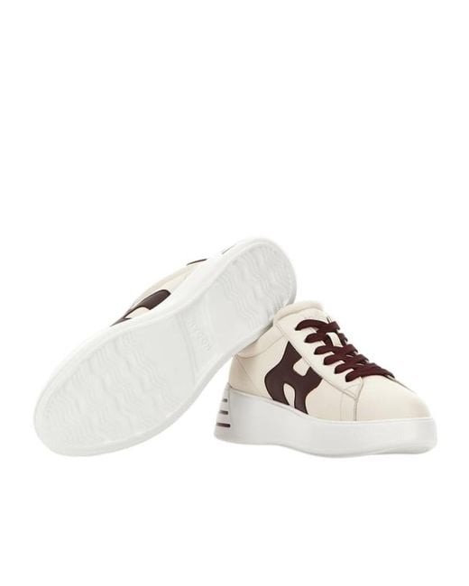 Hogan Natural Low-Top Ivory Sneakers With Suede Logo
