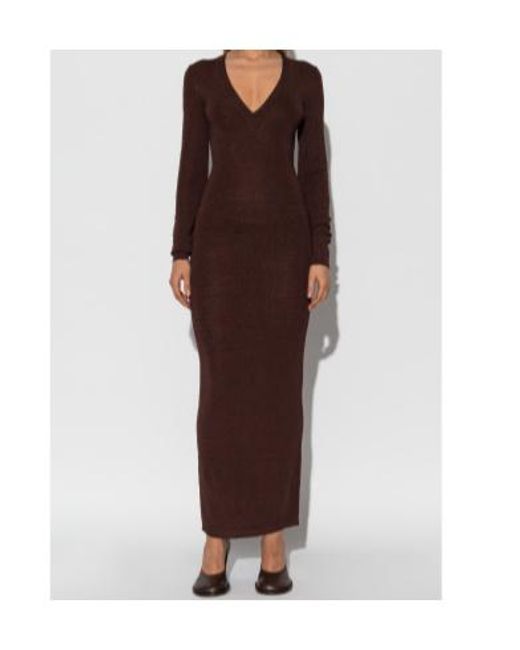 Entire studios Purple V-Neck Long-Sleeve Midi Dress