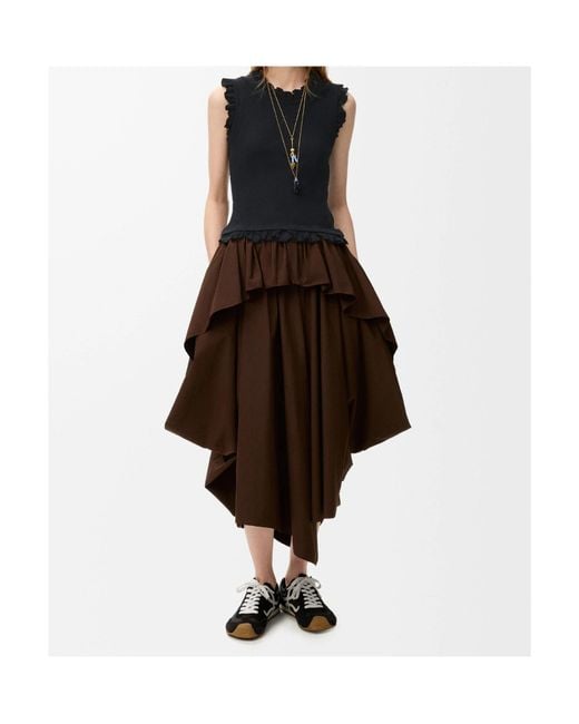 Loewe Black Ruffled Ribbed Top