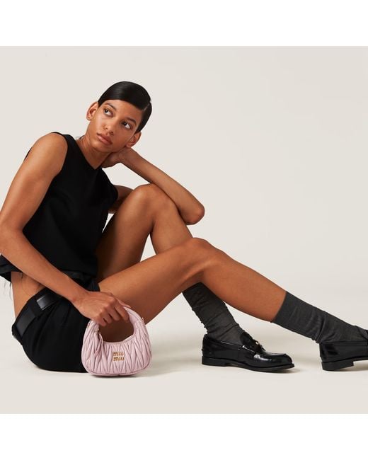 Miu Miu Black Logo-Detailed Mini Skirt