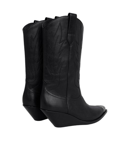Céline Black Moon High Boots With Strassed Toe Cap for men
