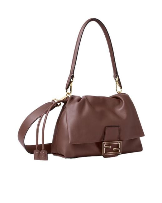 Fendi Brown "Mamma Baguette" Small Shoulder Bag