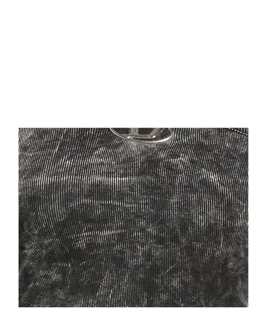 DIESEL Black Tie-Dye V-Neck Long Sleeve Top