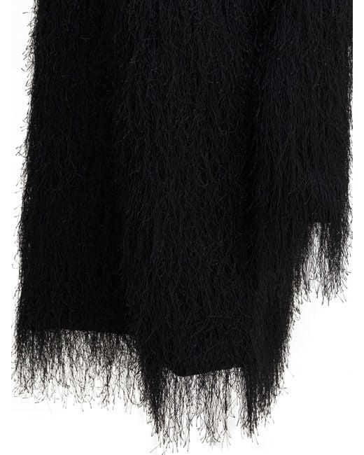 Loulou de Saison Black Tina Fringed Dress