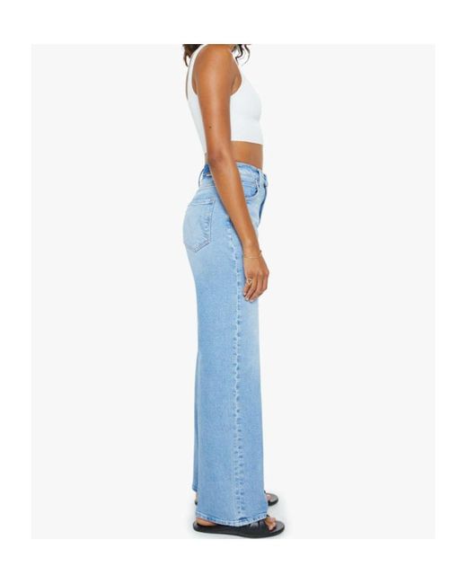 Mother Blue High-Waist Wide-Leg Jeans