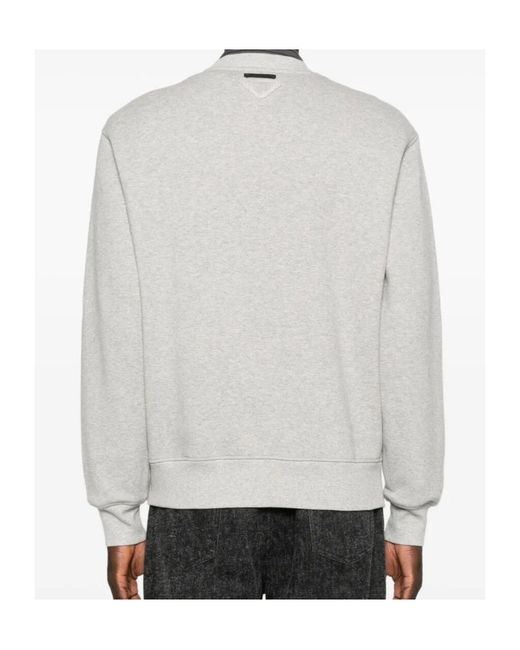 Prada White Logo-Embroidered Sweatshirt for men
