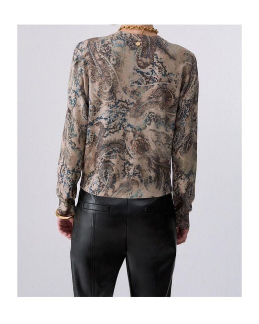 Liu Jo Brown Printed Knit Cardigan