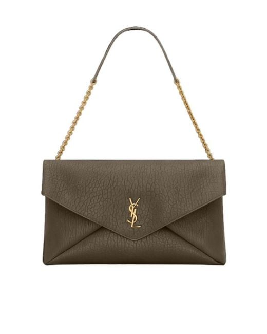 Saint Laurent Metallic Cassandre Xxl Envelope Pouch