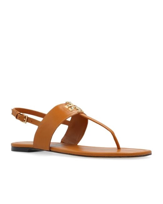 Tory Burch Brown Eleanor T-Strap Sandals
