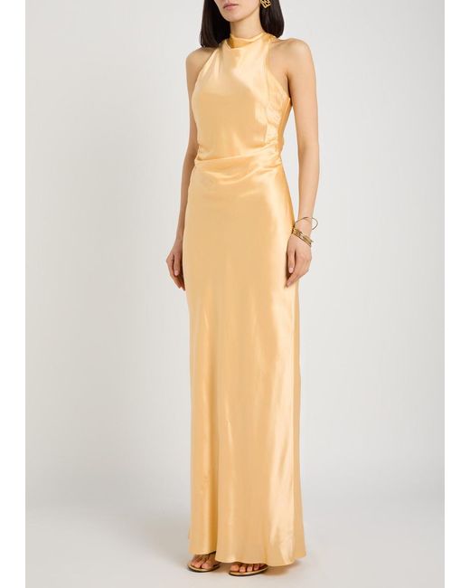 Reformation Metallic Silk Maxi Dress