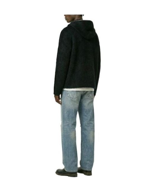 Our Legacy Black Zippered Hooded Long-Sleeved Sweatshirt for men