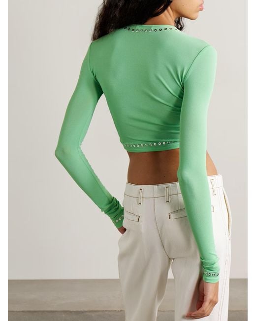 Rabanne Green Rabanne Haut Long-Sleeved Top