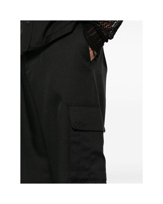 Off-White c/o Virgil Abloh Black Ow Drill Wide Leg Cargo Pants for men