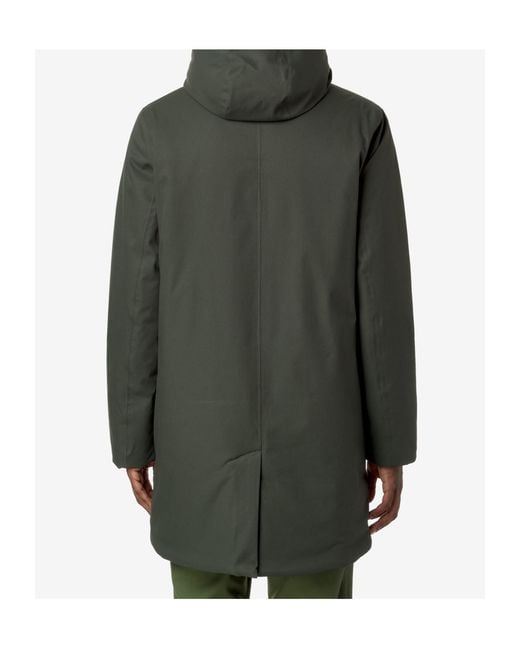 K-Way Green Logo Waterproof Jacket for men