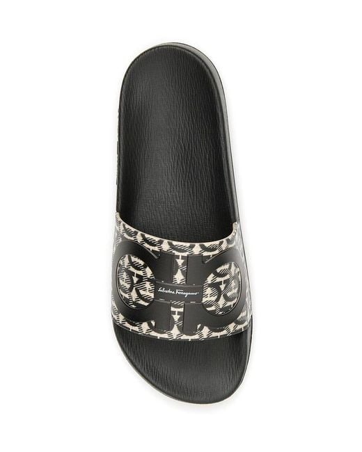 Ferragamo Multicolor Ferragamo Gancini Pattern Sandals for men