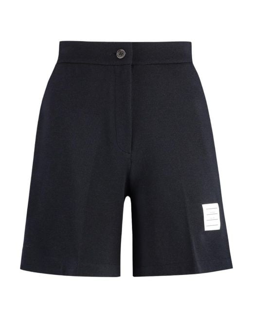 Thom Browne Blue Logo Patch Shorts