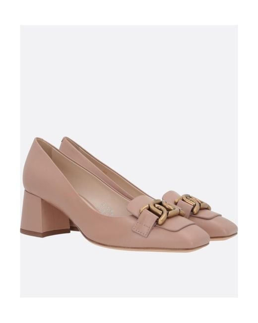 Tod's Pink Kate Block Heel Pumps