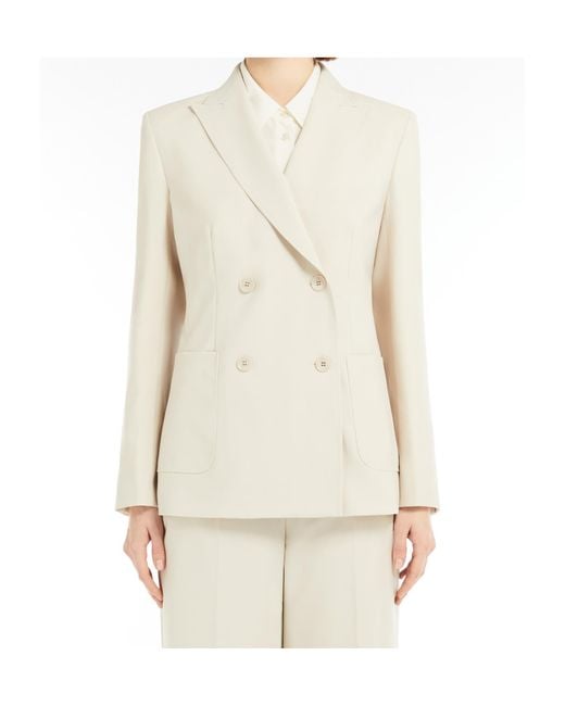 Weekend by Maxmara White Nervoso Double-Breasted Tailored Blazer