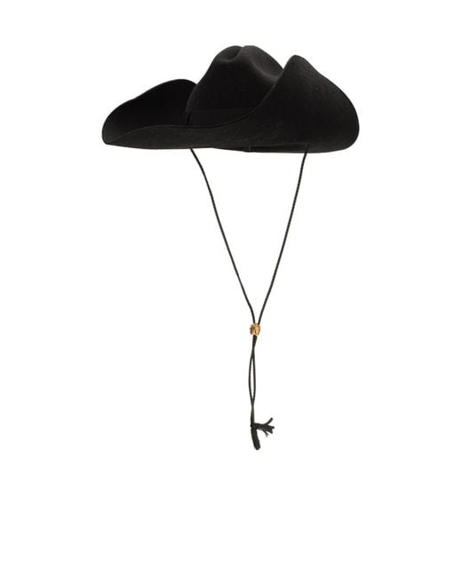 Gucci Black Woolen Wide-Brim Retro Hat