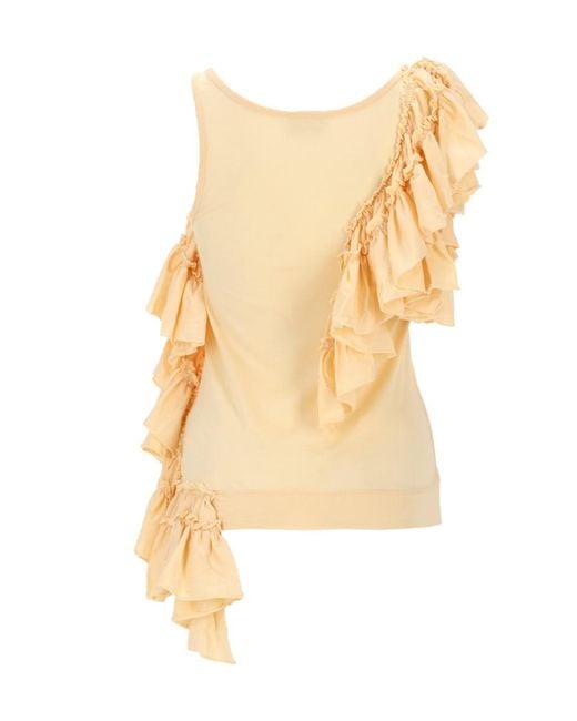 Dries Van Noten Natural Humza Ruffled Tank Top