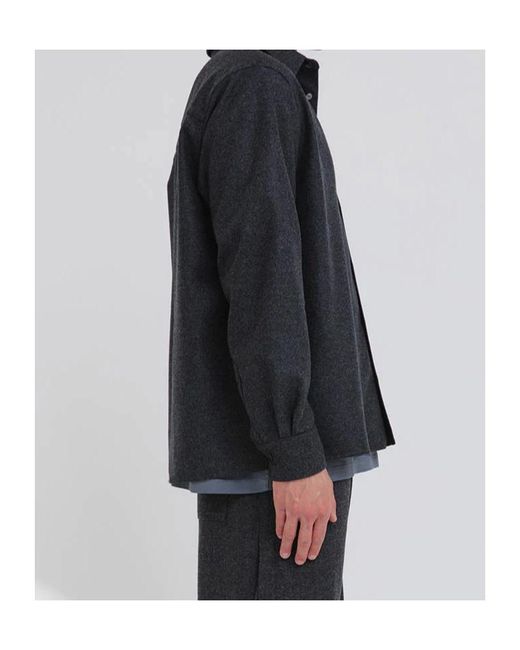 DARKPARK Black Serge Long Sleeved Shirt for men