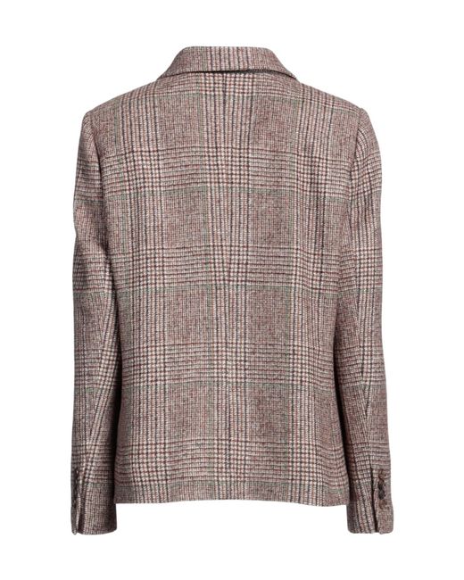 Brunello Cucinelli Brown Double-Breasted Blazer