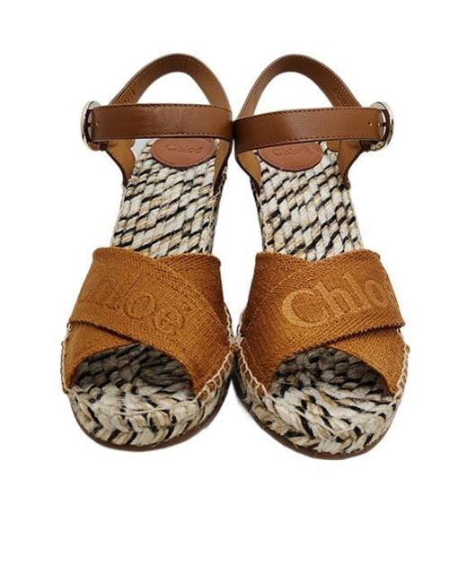 Chloé Brown Piia Crossover-Strap Sandals