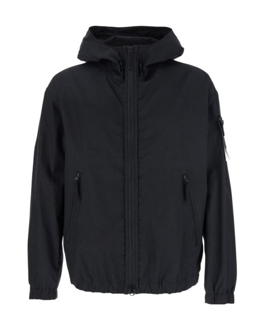 Stone Island Blue Watro-Tc Hooded Jacket for men