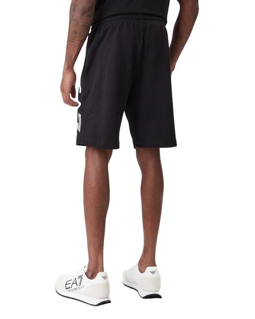 EA7 Black Wide Leg Shorts for men