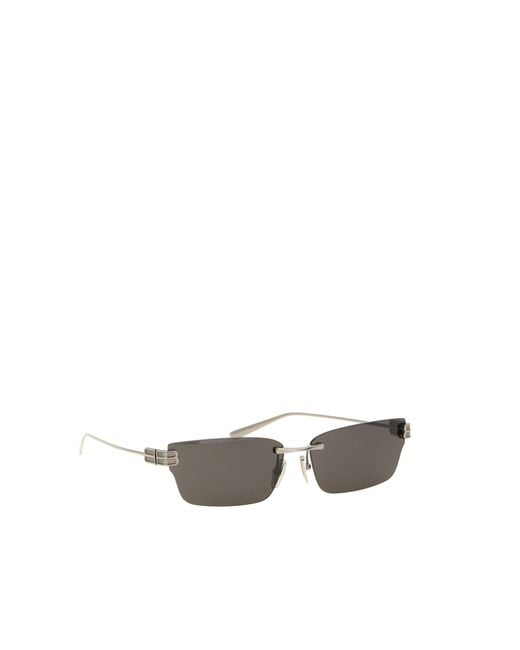 Balenciaga White Eyewear Gossip Rectangular Rimless Sunglasses