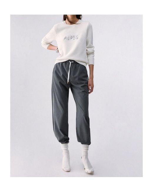 Liu Jo White Gem-Embroidered Sweater