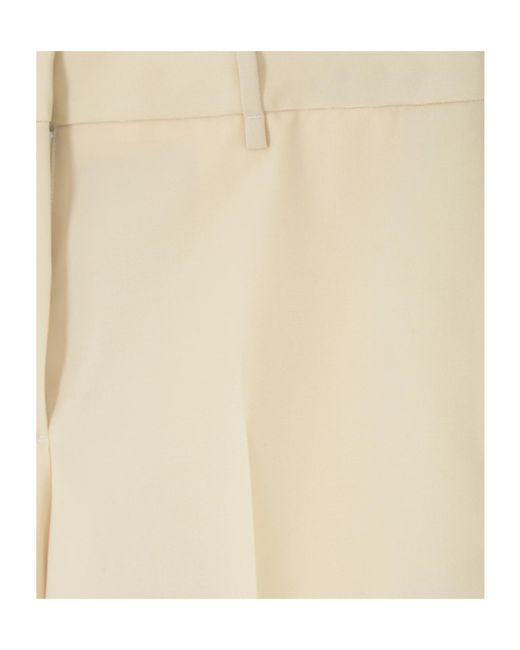 Jil Sander Natural High-Waisted Wool Trousers