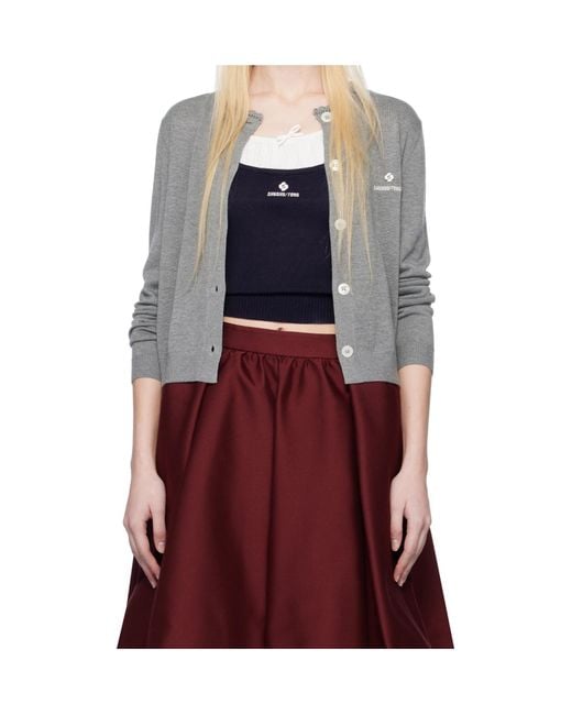 ShuShu/Tong Multicolor Logo-Stitch Knit Cardigan