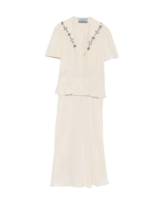 Prada White Short Sleeve Dress