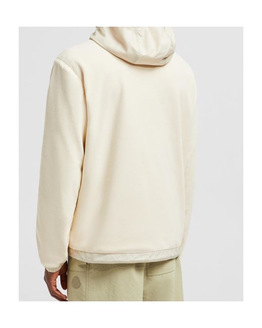 Moncler White Reversible Fleece Zip-Up Hoodie for men