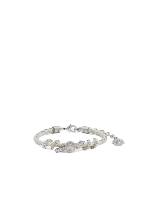 Versace White Medusa Embellished Charm Bracelet