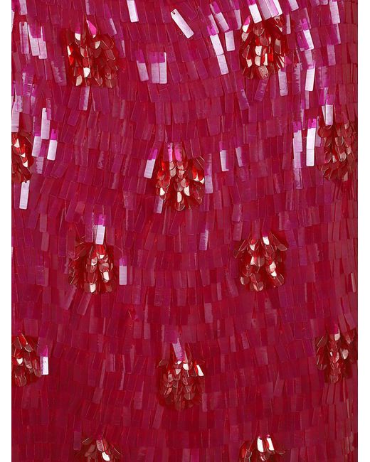 Dries Van Noten Red Sequin Embellished Sleeveless Top