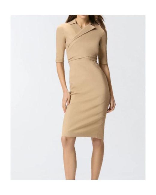 Pinko Natural Bow Detailed Slim-Fit Midi Dress