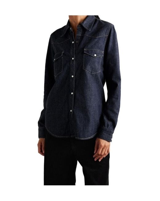 Nili Lotan Blue Long-Sleeved Denim Shirt