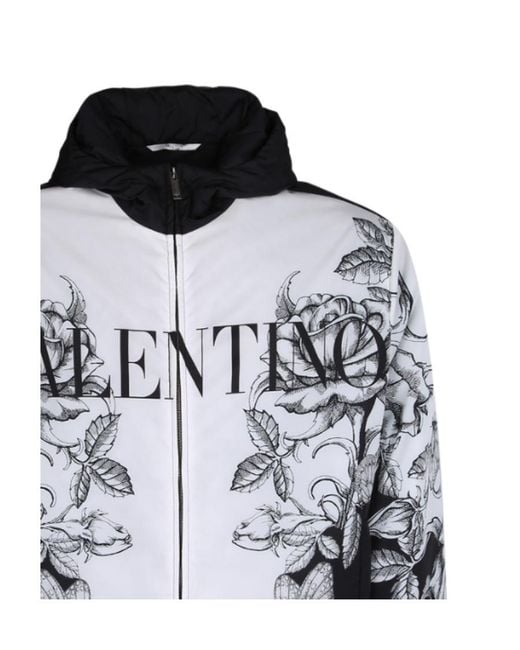 Valentino Gray Dark Blooming Printed Windbreaker for men
