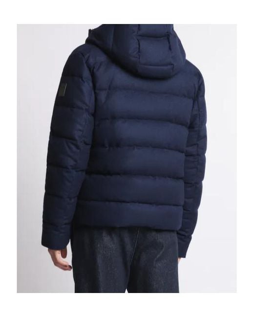 Fay Blue Double-Zip Hooded Coat for men