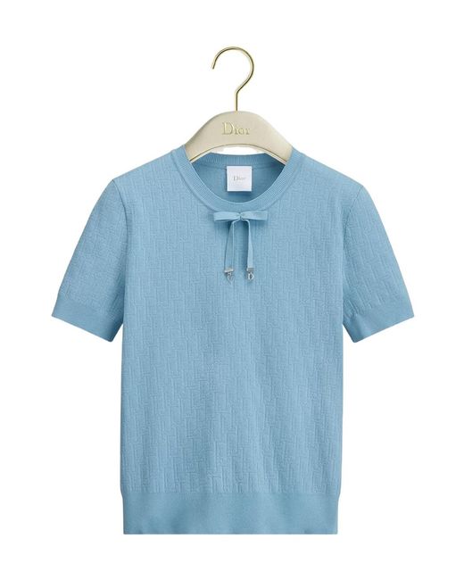 Dior Blue Short-Sleeved Sweater