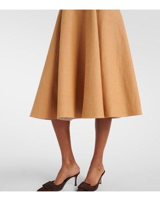 Emilia Wickstead Natural Jody Cotton And Linen Blend Dress