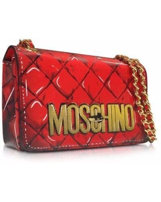 Moschino Red Logo Shoulder Bag