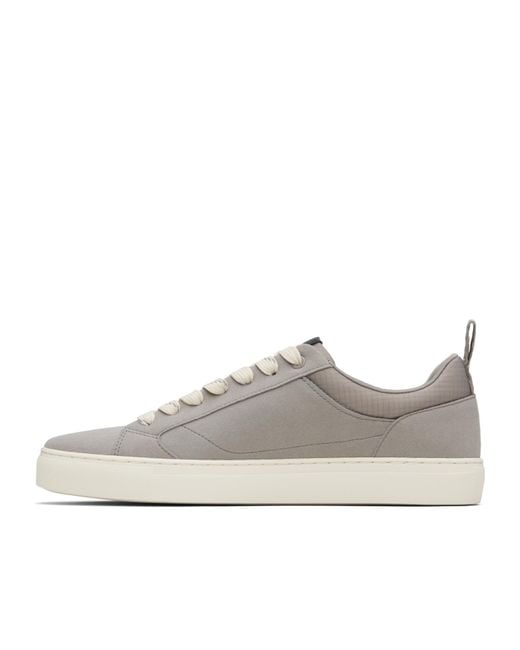 Boss Gray Round Toe Low-Top Sneakers for men