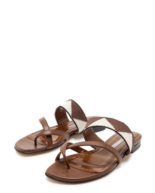 Manolo Blahnik Brown Casual Leather Sandals