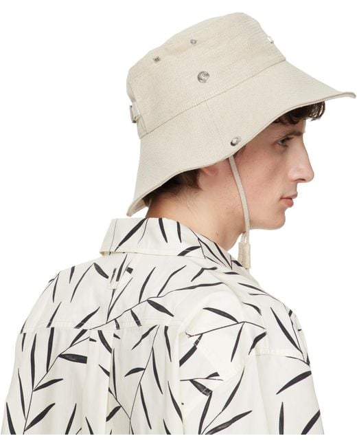 Jacquemus White The De-Nîmes Denim Bucket Hat for men